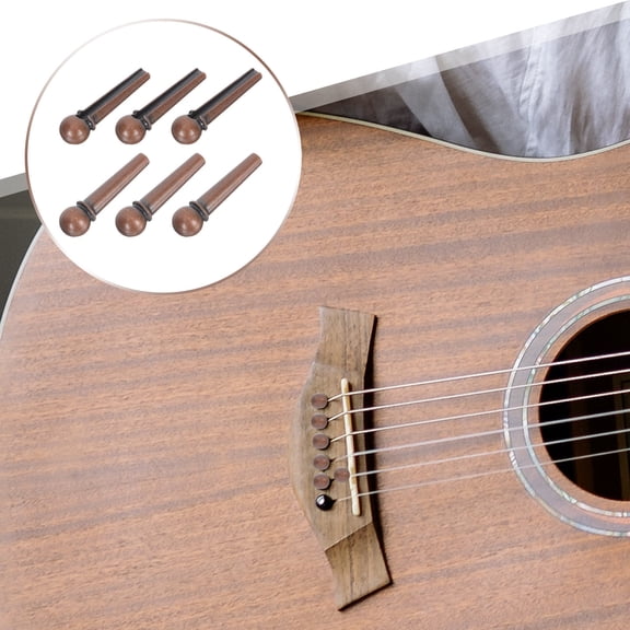Masteelf Guitar String Nails for Acoustic Instrument Stainless Steel Brown Set of 6 Easy to Use