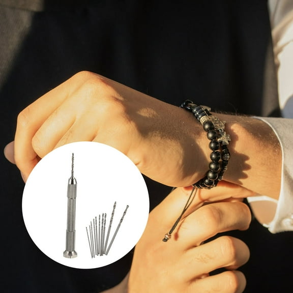 Masteelf Hand Drill with Precision Chuck for Jewelry Making Silver Color Steel Material