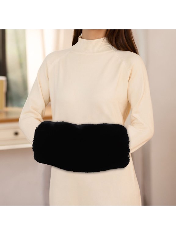 Hand Muffs Luxurious Rabbit Mittens Wrist Hand Warmer for Men