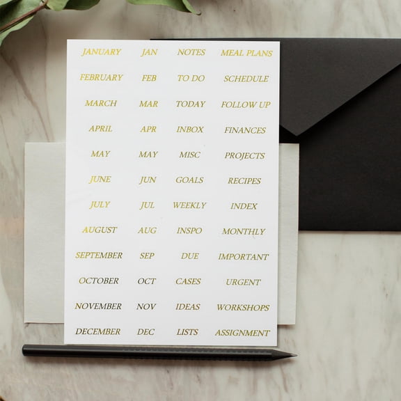 Masteelf Handbook Separator Gold Stamping Stickers Notebook Dividers