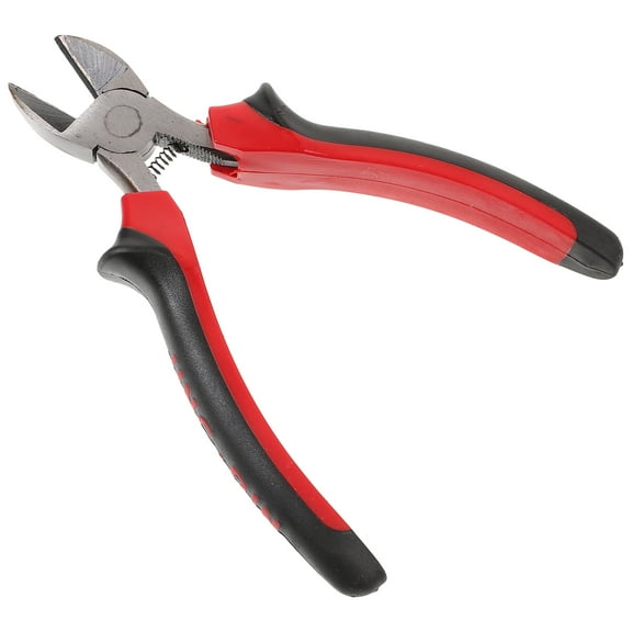 Masteelf Handheld Diagonal Cutters High Leverage Angled Pliers Handle Wire Cable Cutter Side Snips Flush Plier (Red)