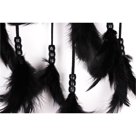Masteelf Handmade Beaded Wall Hanging Wind Chime Dreamcatcher Decor, Black Boho Style Home Decor
