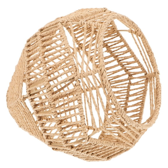 Masteelf Handwoven Faux Rattan Pendant Light Shade For Tea Room And Restaurant Vintage Boho Hanging Light Fixture Creative Ceiling Lamp Cover