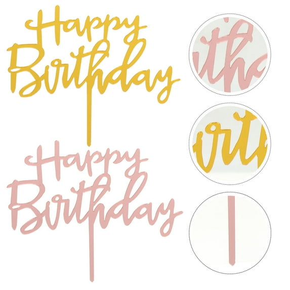 Masteelf Happy Birthday Cake Toppers with Bright Colors and Delicate Details for plastic Assorted Color
