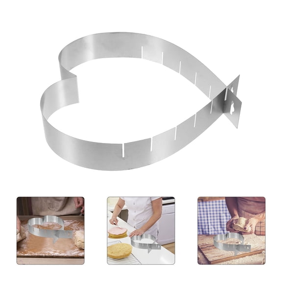 Masteelf Heart Shaped Cake Ring Mold Stainless Steel Dessert Mousse Mold Baking Tool for Baking Birthdays Weddings Special Occasions