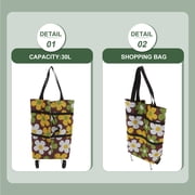 Masteelf Hemoton Foldable Shopping Cart with Wheels and Lightweight Portable Storage Bag for Easy Shopping