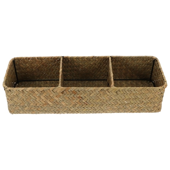 Masteelf Woven Rattan Shelf Organizer for Bathroom and Home Storage, Stylish Wicker Sundries Holder