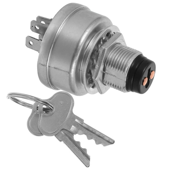 Masteelf Ignition Switch Cylinder with Key for Lawn Mowers Universal Ignition Switch for Tractor Replacement Ignition Switch for Mower
