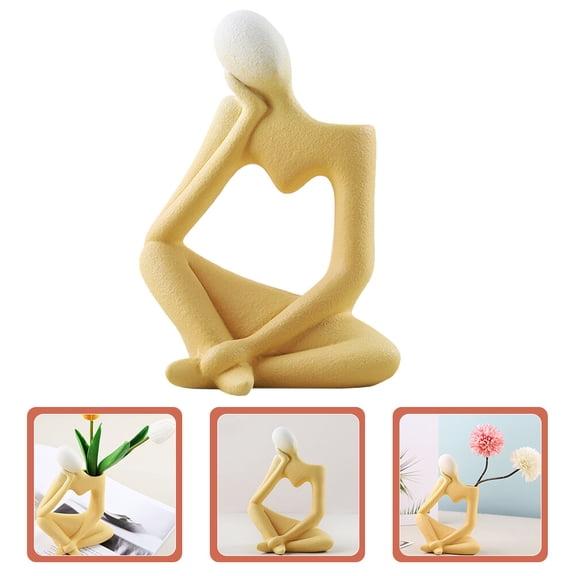 LOLIPPYY Thinker Flower Container Modern Artistic Ceramics 1Set
