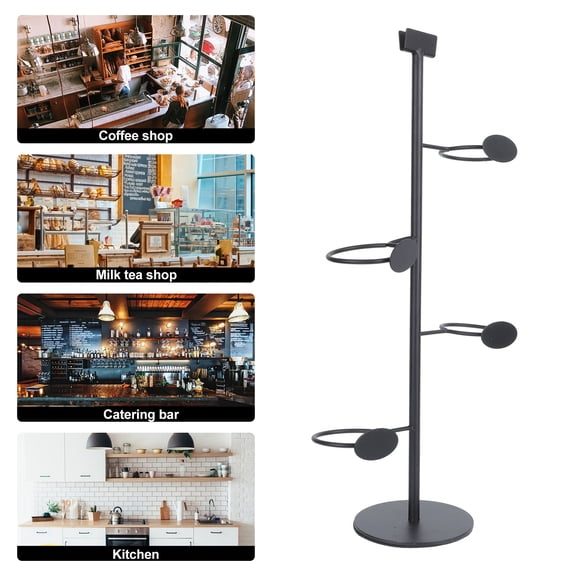 Masteelf Iron Display Stand Paper Cup Showing Rack Cups Holder Black