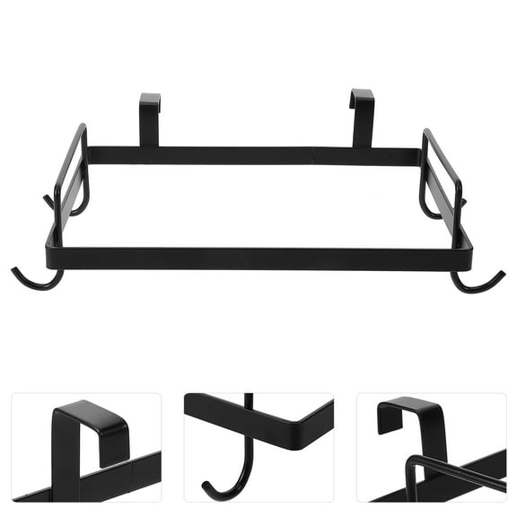 Masteelf Iron Garbage Bag Rack Creative Plastic Bags Holder Multi-functional Towel Hanger Storage Shelf for Kitchen Bathroom(Black)