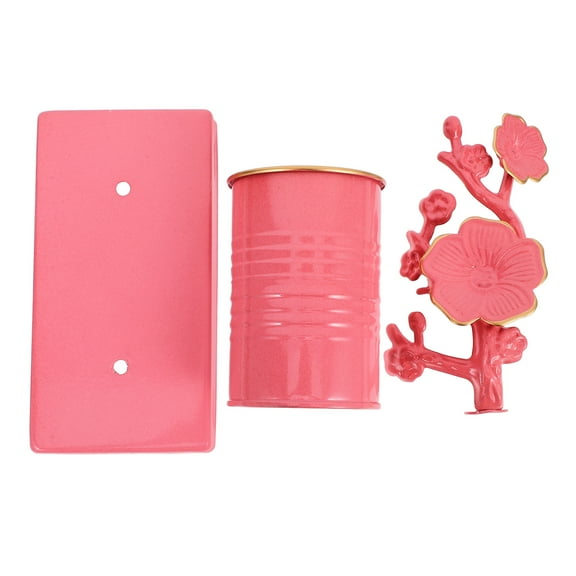 Masteelf  Iron Plum Blossom Pen Holder Mesh Locker Display Office Accessories Pretty Holds Drawer Pink