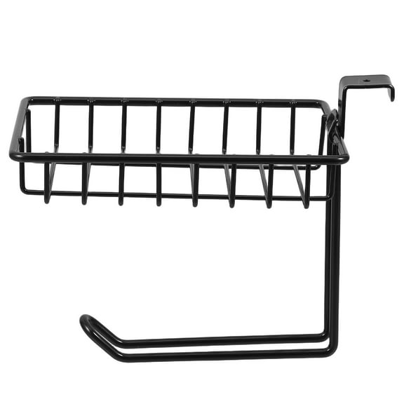 Masteelf Iron Wire Basket With Hook Soap Dish Wall Mounted Tissue Holder Over The Toilet Storage Shelf Paper Roll Holder For Shower Countertops Bathroom Accessories