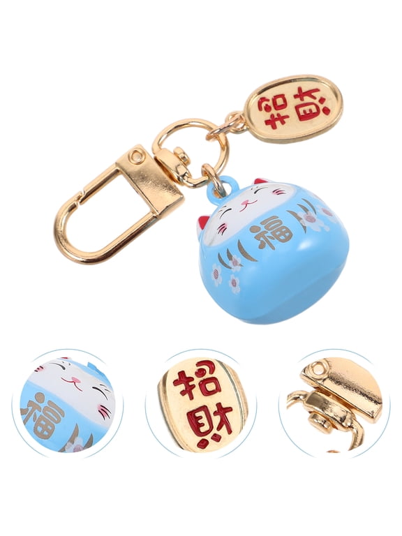 Japanese Cat Keychain Pendant Cute Purse Charm Lucky Bag Pendant Key Ring Straps Japanese Cartoon Animal Bells Keychain Cute Charm