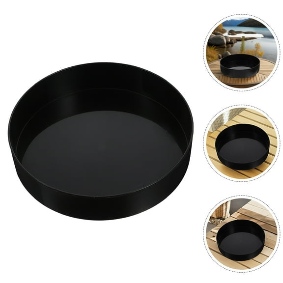Masteelf Black Plastic Flower Pot for Arrangement with Shallow Round Design Versatile DIY Container 33cm