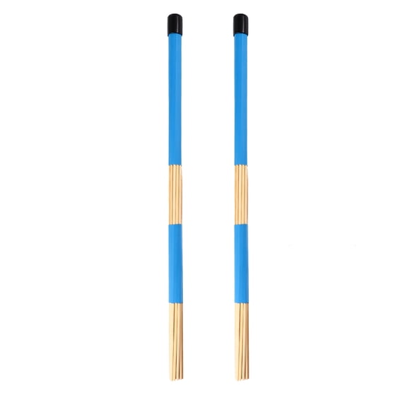 Masteelf Jazz Drum Brushes 1 Pair Blue Wooden Drum Brushes Sticks for Lighter Playing