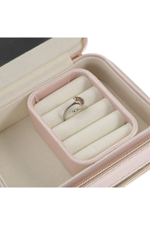 Jewellery Organiser Pink Lint Fabric 1Pcs 4.5x3.3x2.2in