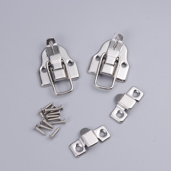 Masteelf Jewelry Box Latches for Box Use Durable Iron Silver Antique Finishing with Keyhole 2 Pieces