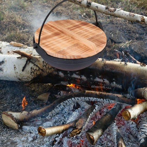 Masteelf Kettle Camping Hanging Picnic Cookware Happy Meal Time Child