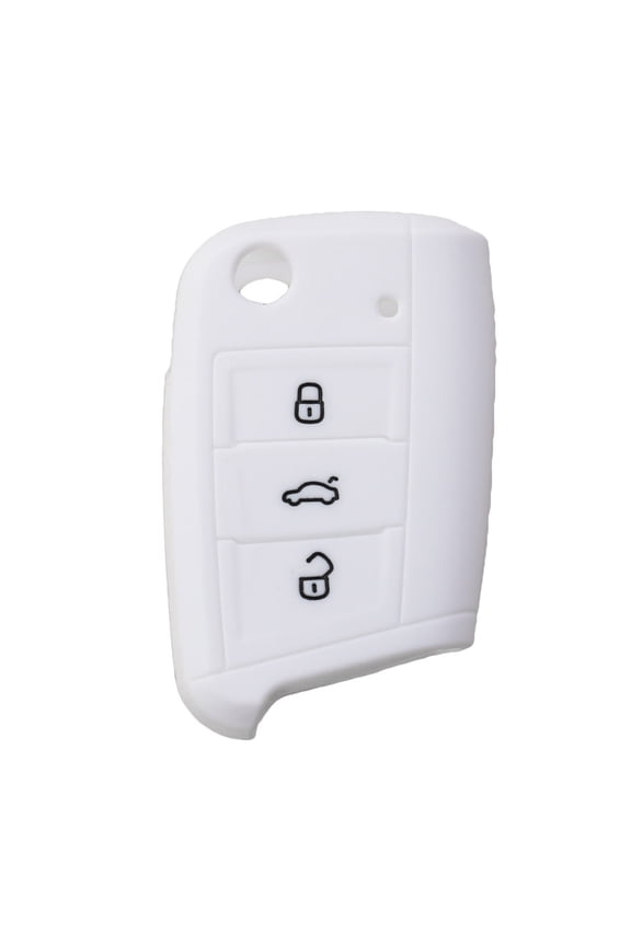 Masteelf  Key Case for Cover Car Keychains Remote Fob Container White