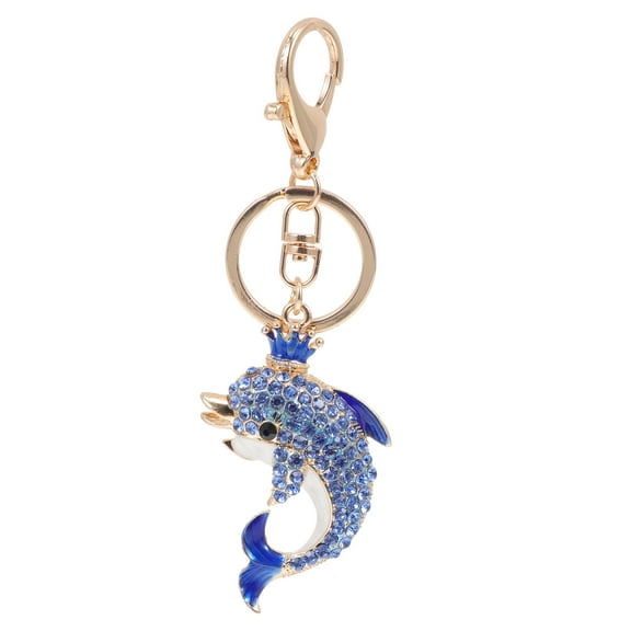 LOLIPPYY Dolphin Pendant Keychain Metal Blue 1pc