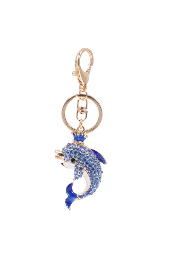 1pc Creative Dolphin Keyholder Key Decoration Blue Metal for General Users