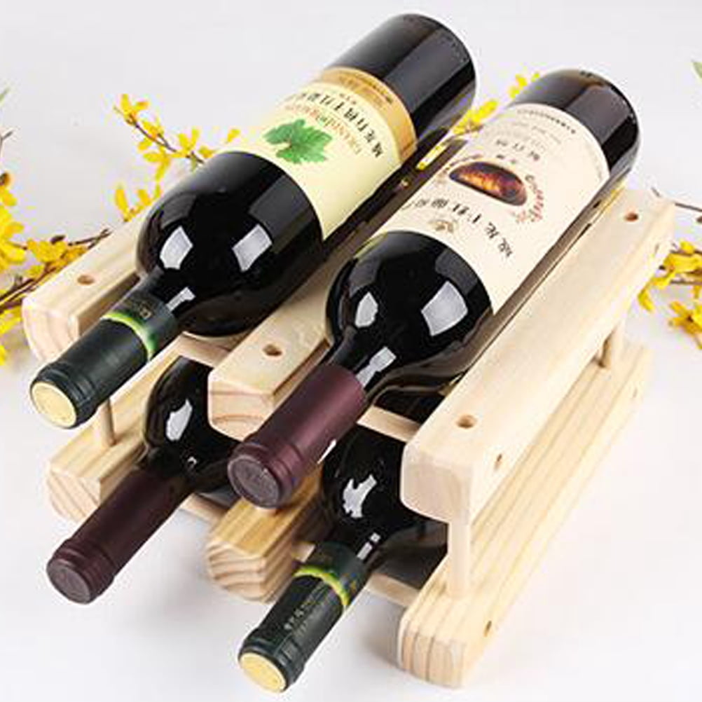 Masteelf Khaki Synthetic Wood Wine Rack for Horizontal Bottle Storage ...