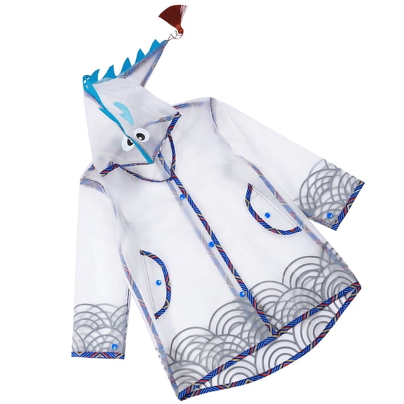 Masteelf 1PC Fashion Translucent Kids Raincoat EVA Waterproof Rainwear Practical Rain Cover Protective Suit (Dragon Style, Size L)