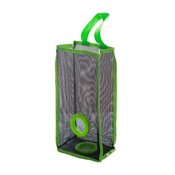 Masteelf Kitchen Storage Bag PVC Mesh Green Organizer for Trash Bags with Two Openings Fit for Recyclable Use 7.87x3.94x15.75 Inches