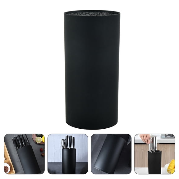LOLIPPYY 1Pc Kitchen Cutter Storage Stand Black Plastic Organizer with Strong Bearing Capacity and Simple Design