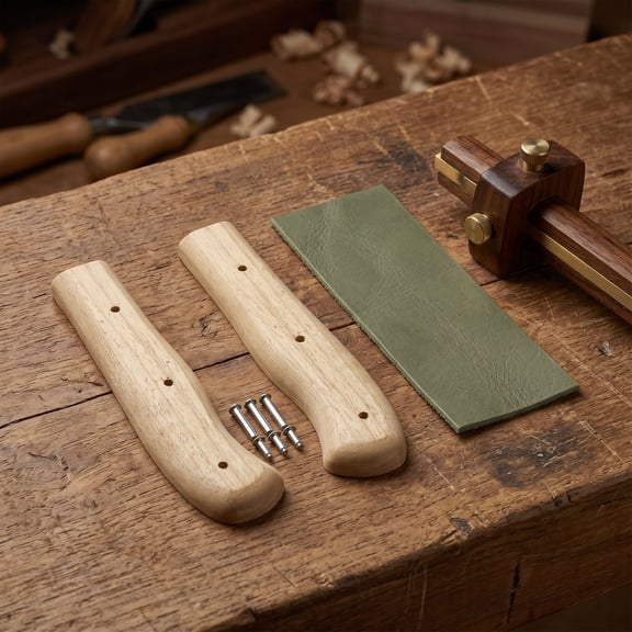 Masteelf Knife Handle DIY Knife Wooden Handle Kitchen Knife Replacement Handle Non-Slip Wood Grip Chef Knife Wood Handle Knife Handle