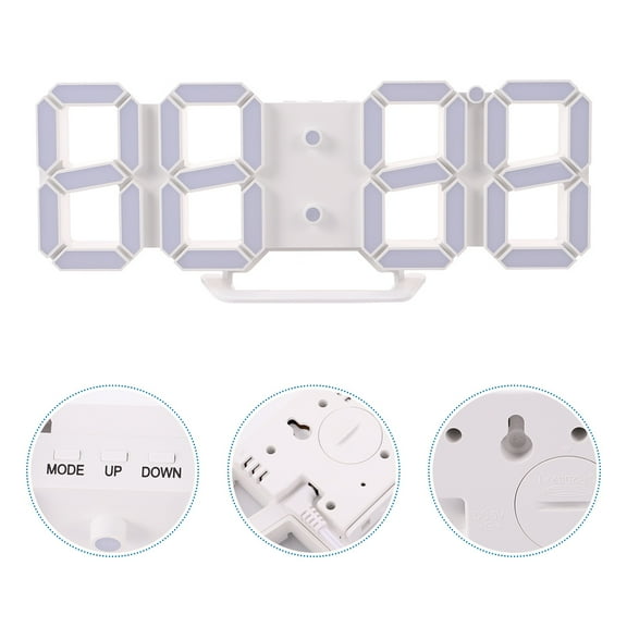 Masteelf LED Alarm Clock with Date Temperature and Three Levels of Brightness Adjustment Red Plastic for Decoration 4.9 inches