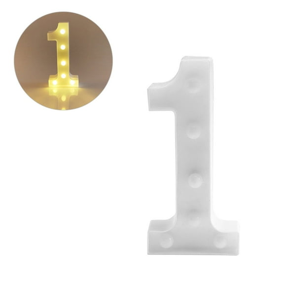 Masteelf LED Number Lights Sign Night Light Number Lamp for Wedding Birthday Christmas Party Decoration (Number 1)
