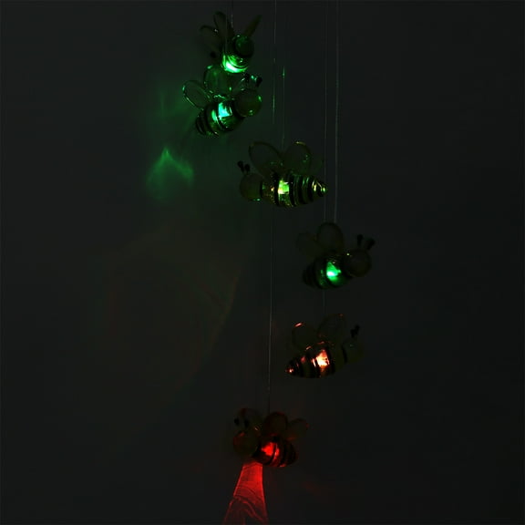 Masteelf LED Solar Wind Chime Bee Color Changing Mobile Wind Chime Light for Home Party