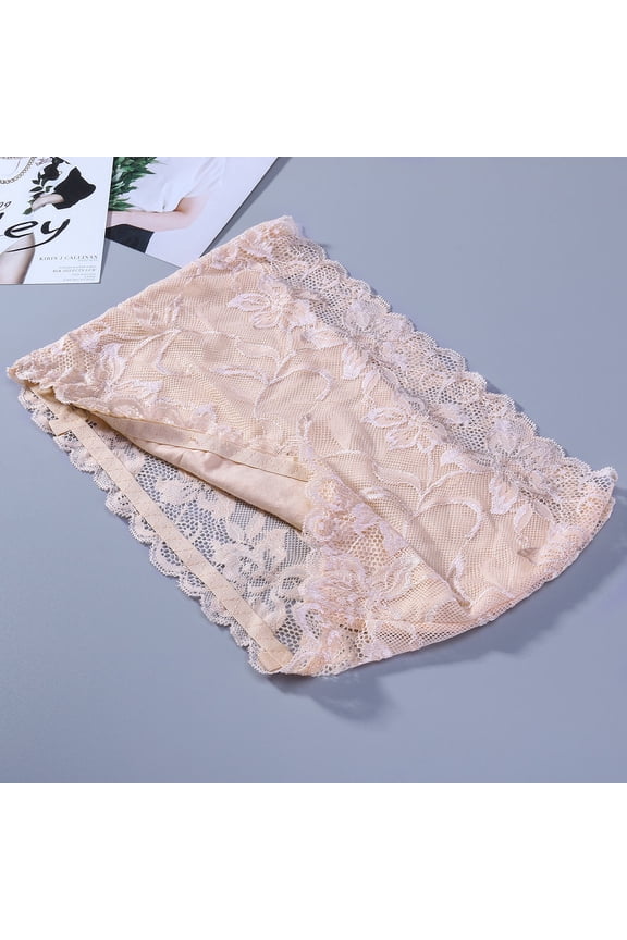 LUOEM 3pcs Women's Floral Lace Stretchy Strapless See Through Bandeau Tube Bra Size XL Assorted Patterns