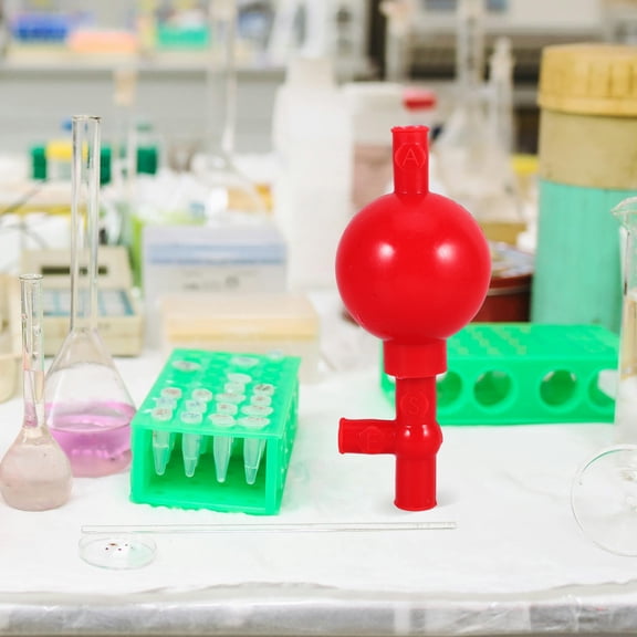 Masteelf Laboratory Pipette Filler with Valves Silicone Suction Bulb High Absorption Capacity Precise Quantitative Filler Multi-Functional Lab Equipment