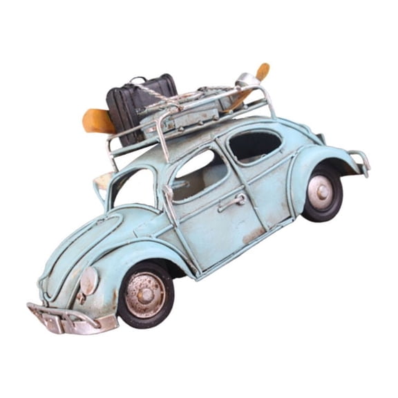 Masteelf Large Beetle Car House Decoration Vintage Car Model 15.00X7.00X8.00CM Blue