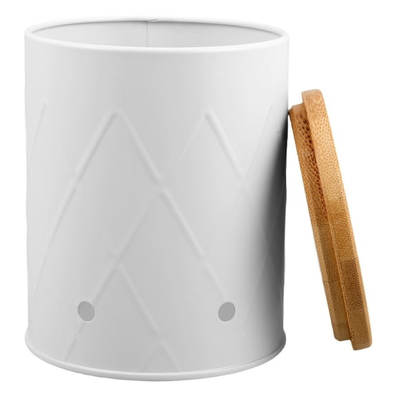 Masteelf White Bamboo Vegetable Storage Basket for Potatoes and Onions with Large Capacity and Breathable Design for Home Use