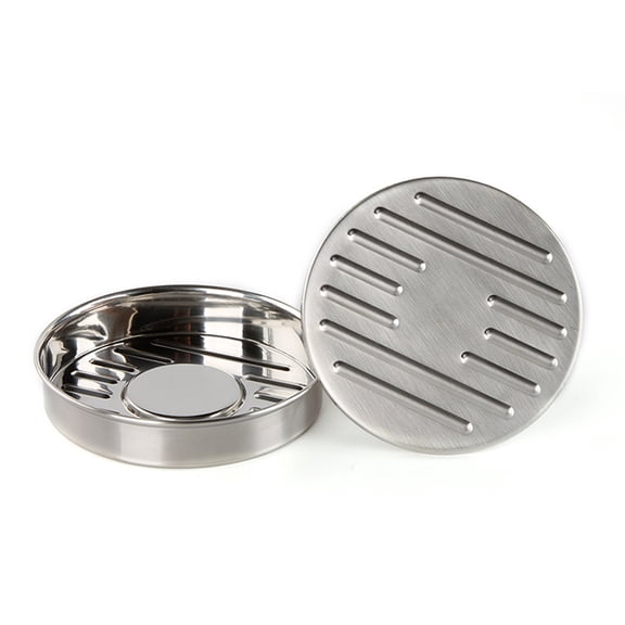 Masteelf Large Stainless Steel Burger Press Mold Wooden Handel Press for Home Kitchen
