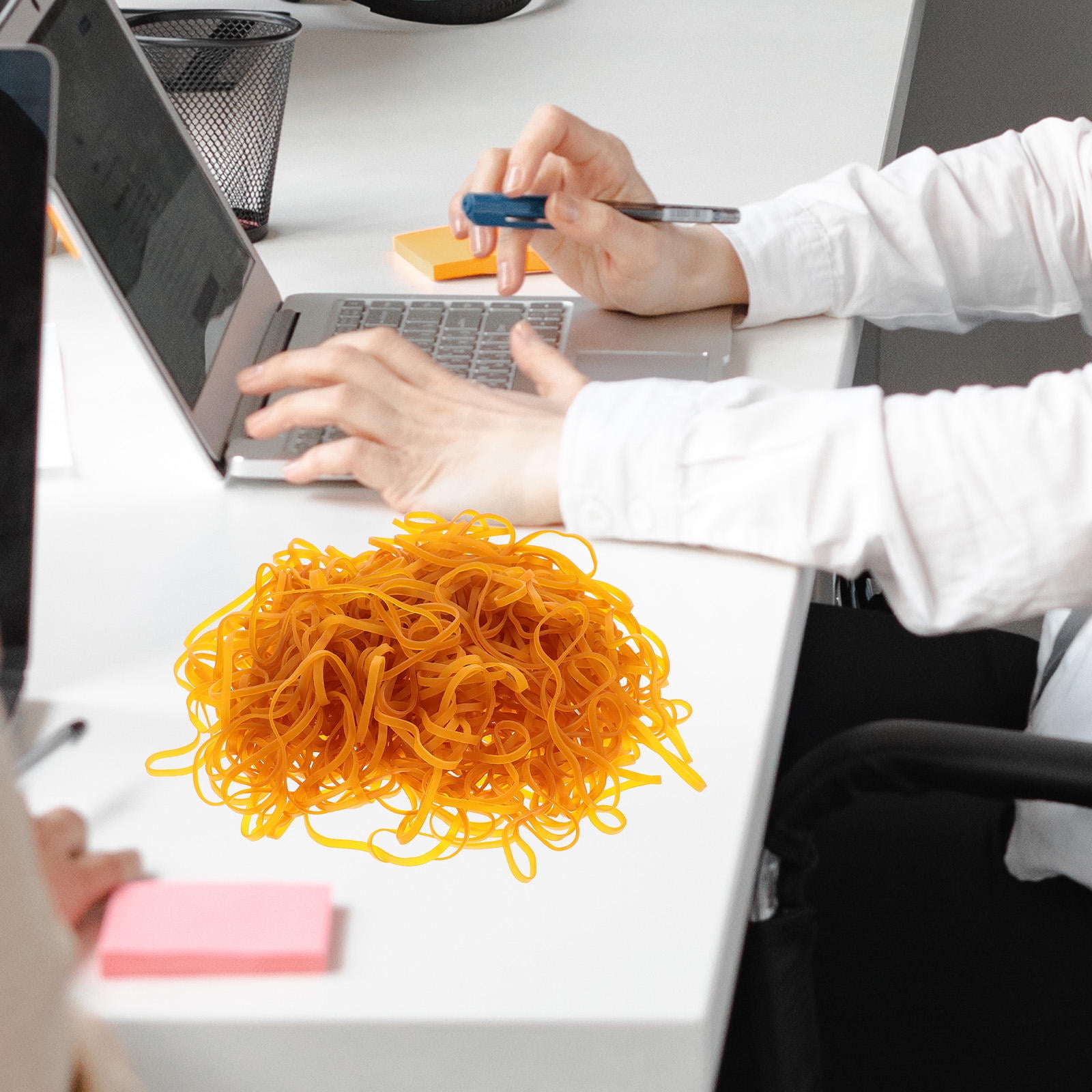 Hodooly 200pcs Yellow Rubber Bands – 1.57 Inch Diameter, Strong Elastic, For Office, School & Home