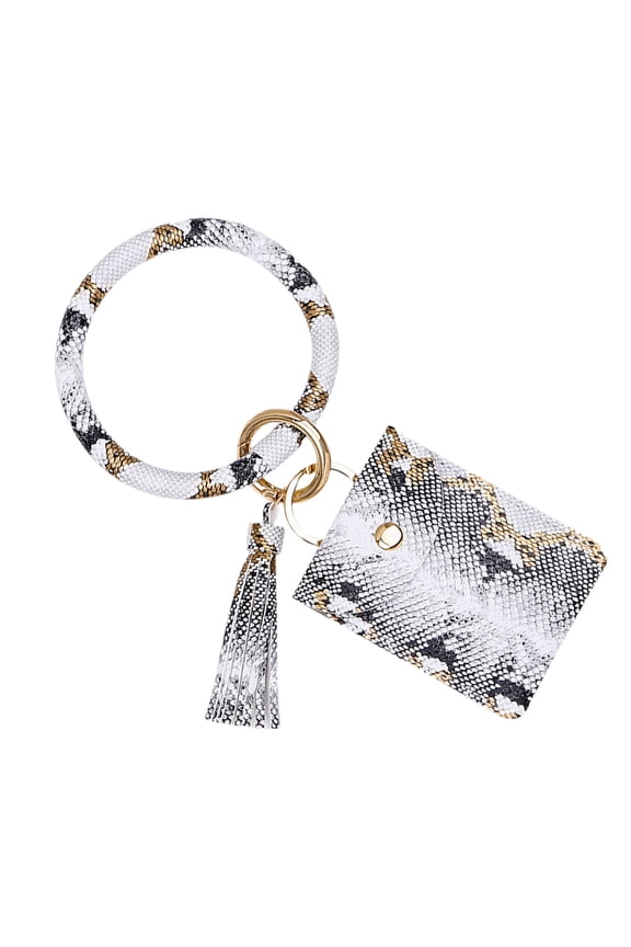 Women Coin Purse Bangle Pouch Elastic Wallet Charm Coil Woman White