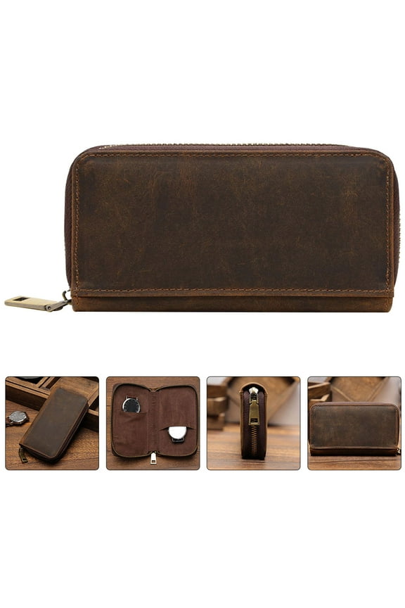 Leather Travel Watch Case Organizer Portable Protective Watch Box Wristwatch Holder