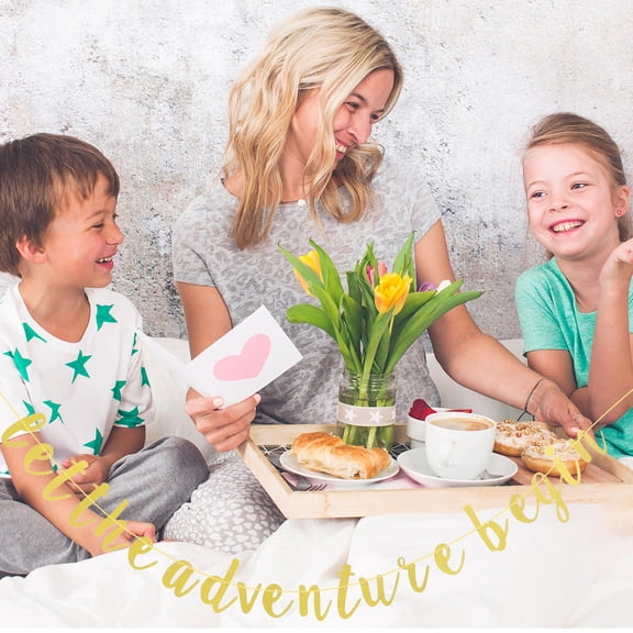 Masteelf Let Party Decoration Flag Party Decoration Themes Baby 300X9X1CM Golden