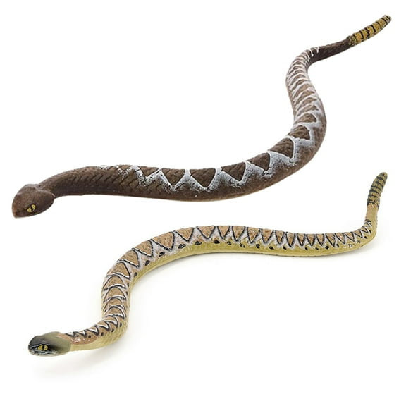 Masteelf Lifelike Simulation Snake Figurine Decor Made of PVC for Garden or Desktop Decor 2 Pieces