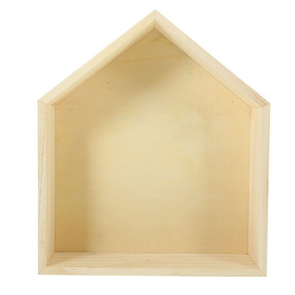 Masteelf Living Room Wall Shelf House Shaped Shelf Solid Wood Shelf Floating Shelf Wall Mounted Unique Room Decor Floating Wooden Shelf For Wall