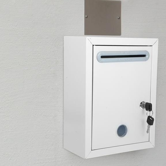Masteelf Lockable Metal Donation Box with Slot, Wall Mount Suggestion and Feedback Mail Collection Locking Box