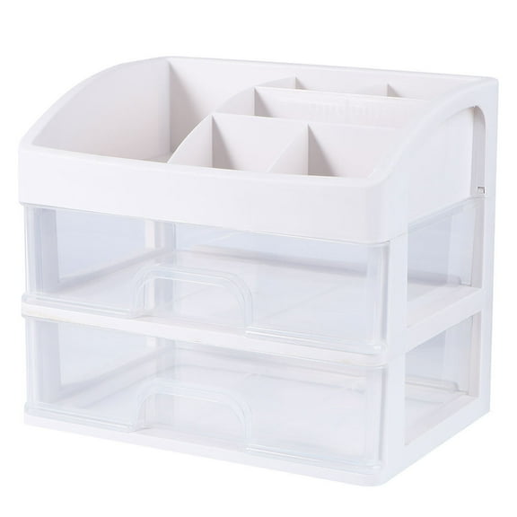 Masteelf Locker Lid Mini Small Storage Drawers Clear Makeup Organizer Dresser White