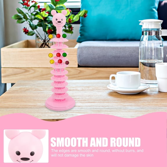 IDEANATEGRATE Candy Display For Party Lollipop Storage Stand Pink Plastic 1Pack