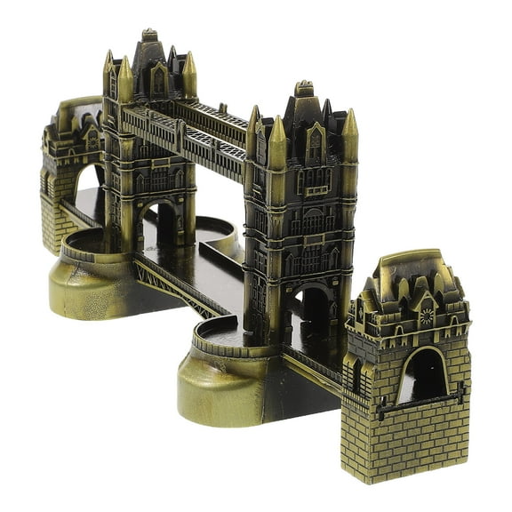 Masteelf London Tower Bridge Sculpture Parisian Decor Creative European Style Metal Building Model Collectible Present For Home Office Desk Decoration