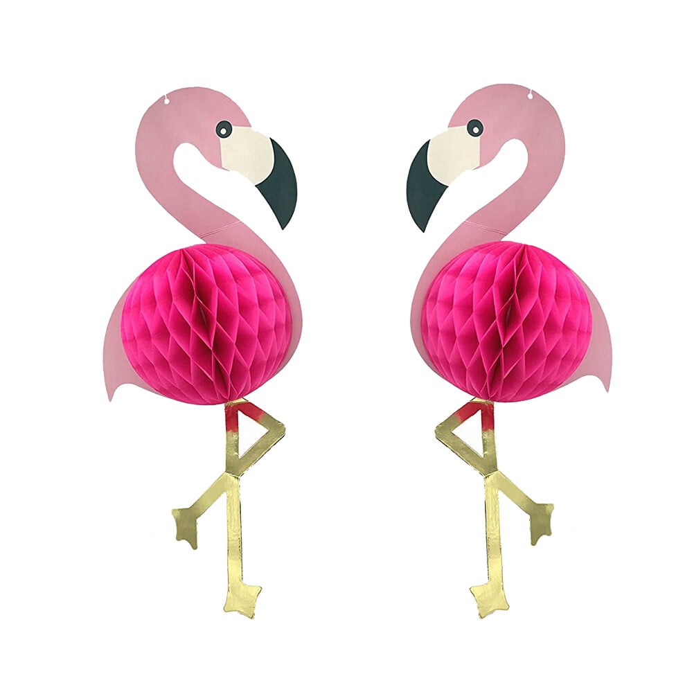 Masteelf Luau Party Decorations Flamingo for Happy Birthday Banner Pink